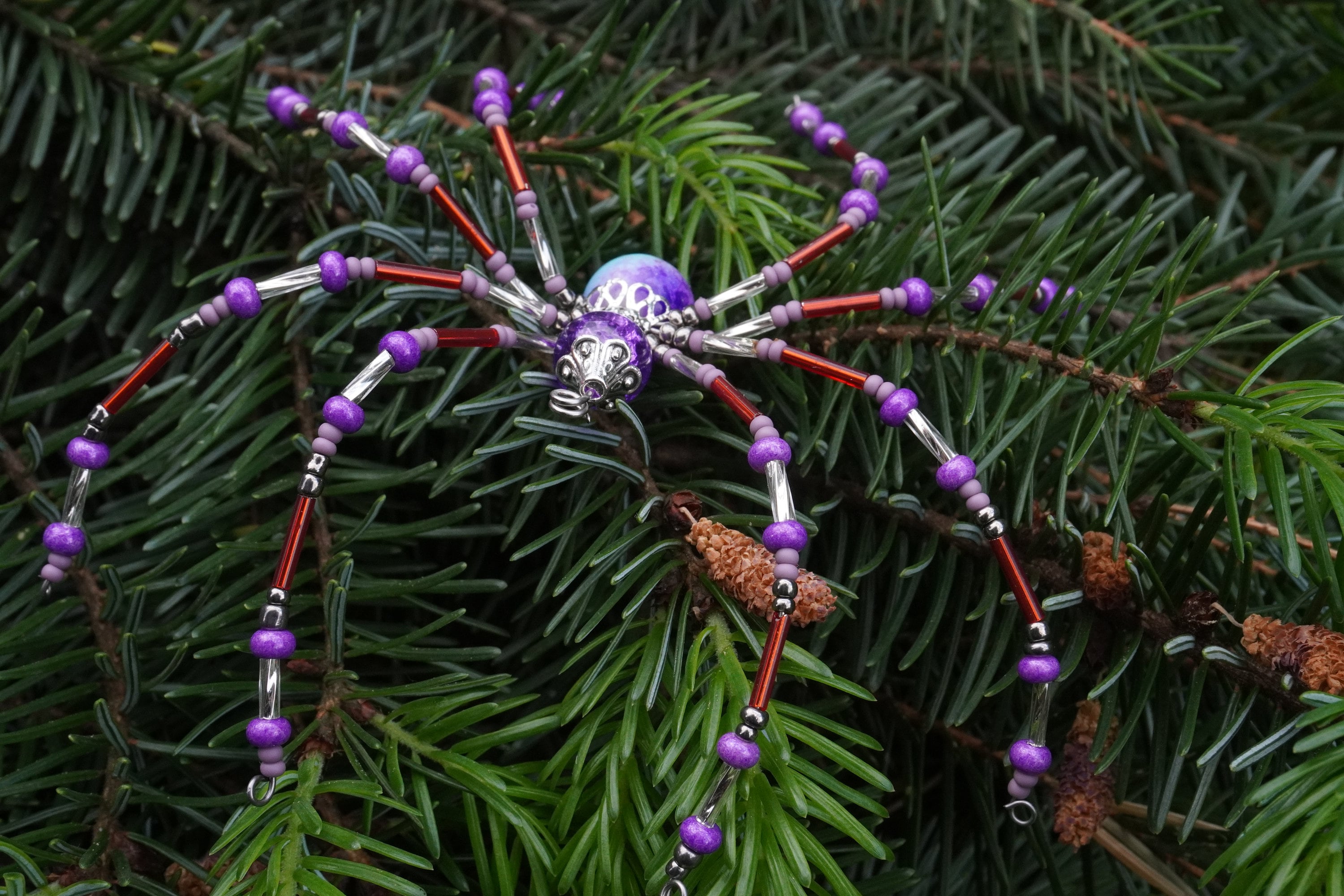 Christmas Spider Christmas Tree Spider Hand Beaded Spider Etsy