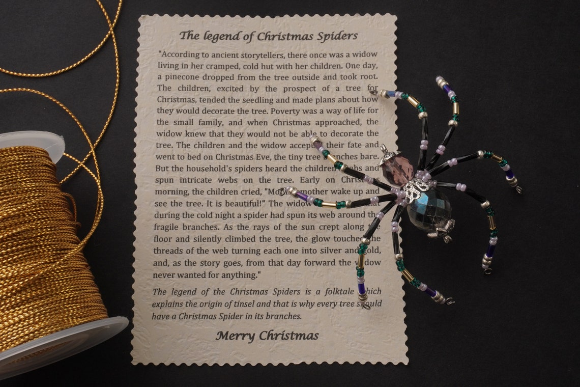 Christmas Spider Christmas Tree Spider Beaded Spider Glass Beads