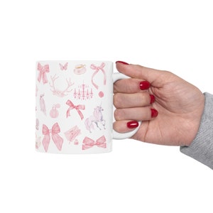 Coquette Icon Pink Bow Mug | Feminine Coffee Mug | Cute Aesthetic Mug | Pink Coquette Decor | Girly Gift | Pretty Mug | Unique Coffee Cup