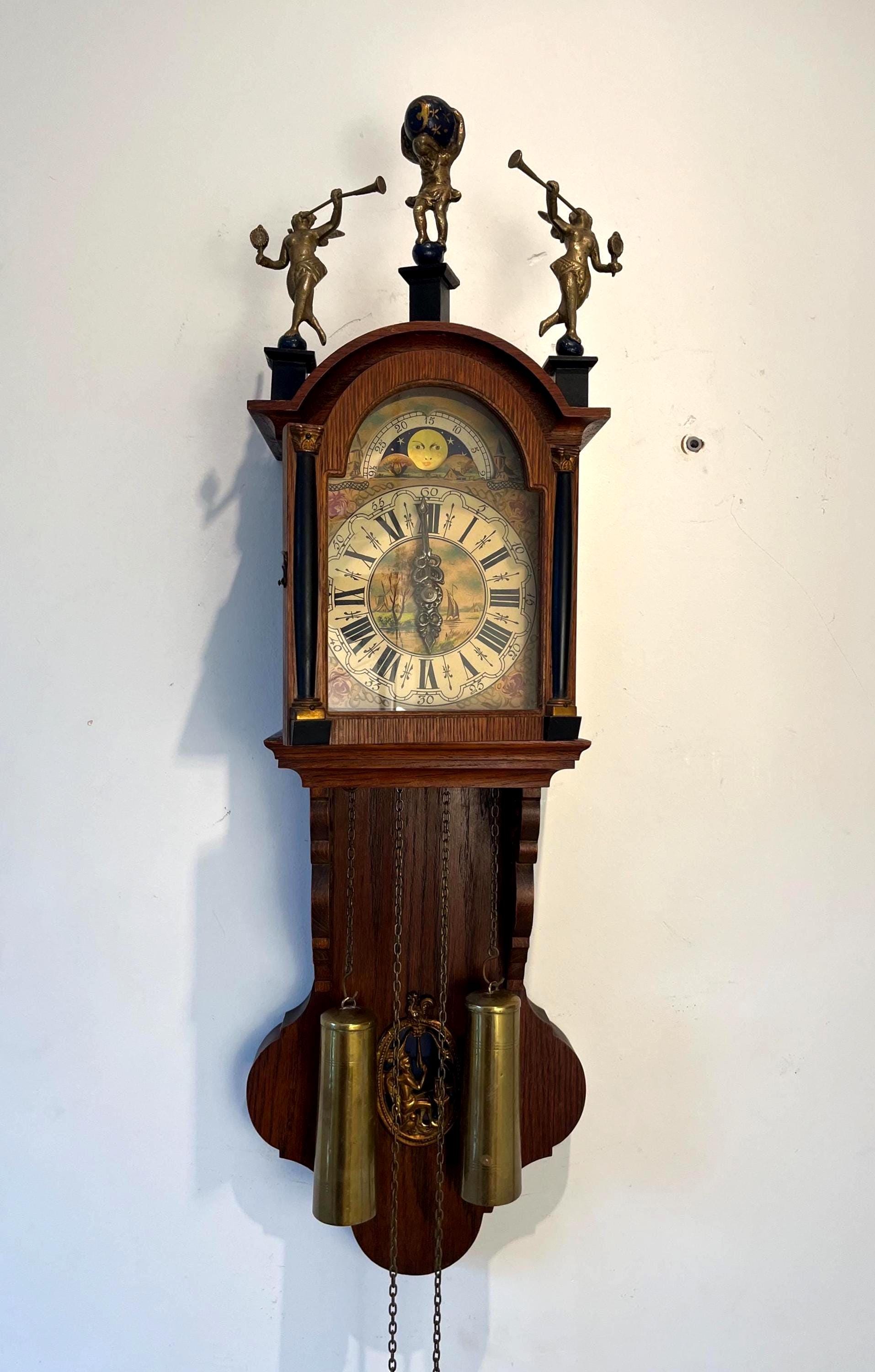 Vintage Dutch Frisian Tail Clock – 8-day Mechanical Pendulum Wall