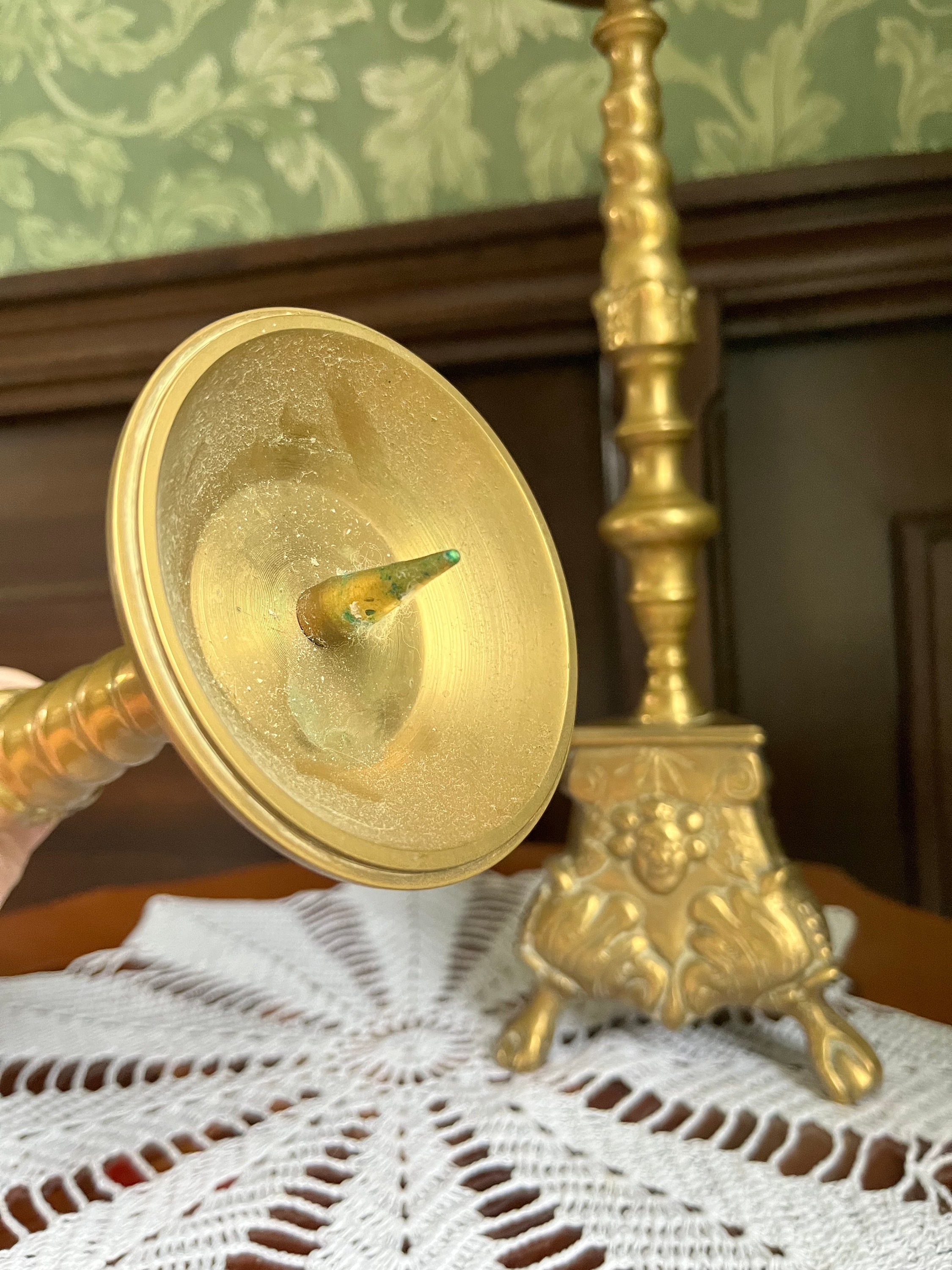 Set of 2 Antique Candlesticks Church Candle Holder Etsy