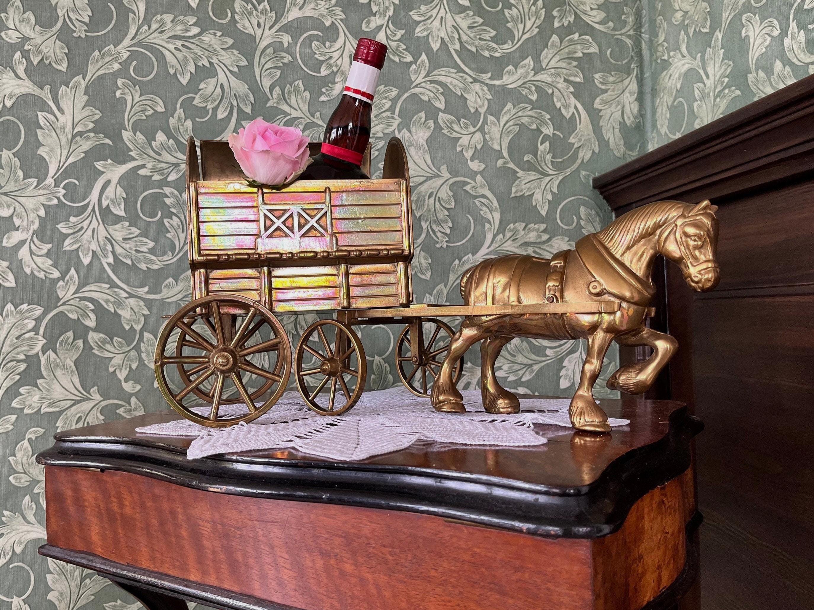 ヴィンテージ真鍮製馬とキャラバン – 1970年代の真鍮製馬車ジュエリー