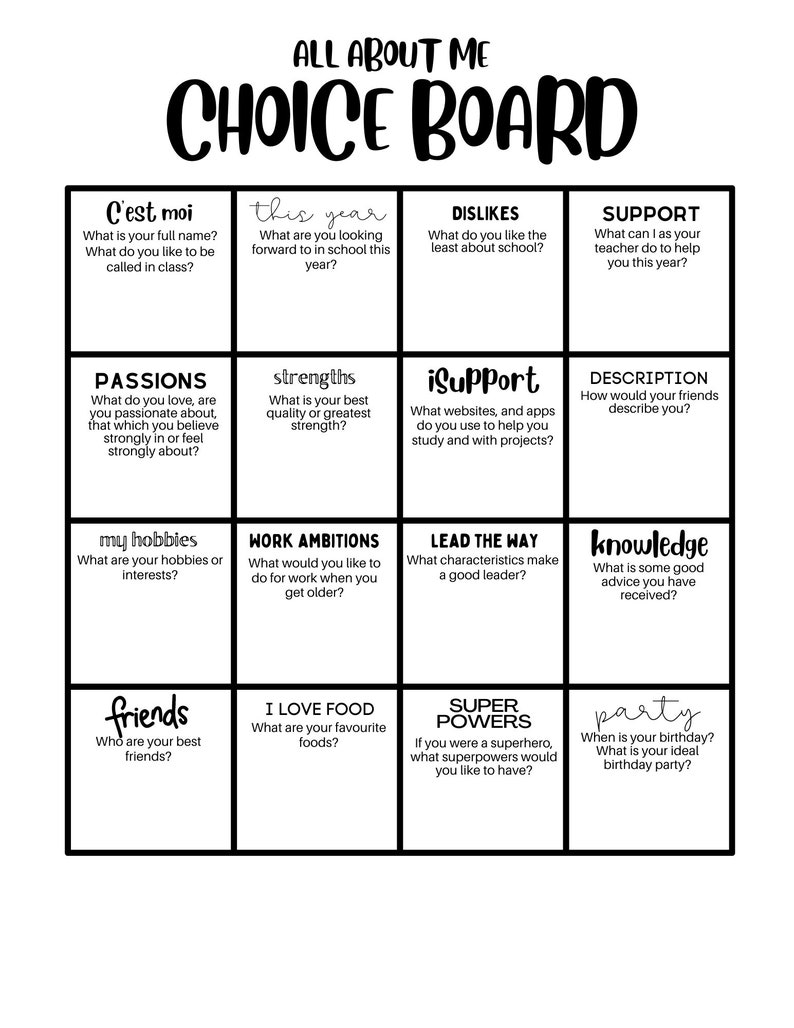 new-school-year-choice-board-for-youth-students-student-survey-about