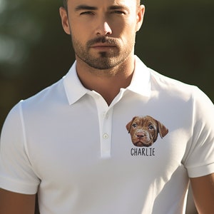 Custom Pet Polo Shirt for Men, Personalized Short Sleeve Golf Shirt