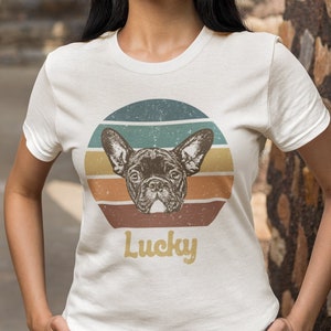 Custom Dog Vintage Shirt, Custom Pet Shirt, Personalized Shirts, Dog Owner Shirt, Custom Dog Tshirt Vintage, Retro T-shirt with Dog
