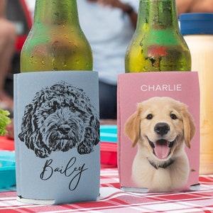 Custom dog can cooler, Custom pet portrait Can Cooler, Personalized Unique Gift For Pet Lover, Sketch of Puppy or Cat Photograph from Photo