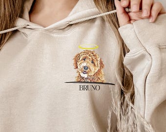 Pet Portrait Hoodie, Dog Face Hoodie, Personalized cat Hoodie, Pet Portrait From Photo, Pet sweatshirt, Dog Mom Gift, Christmas gift
