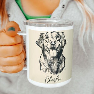Custom Pet Tumbler Mug from your photo, Custom Stainless steel Insulated Coffee Mug 10oz, Custom Dog Tumbler, Personalized Dog Cup
