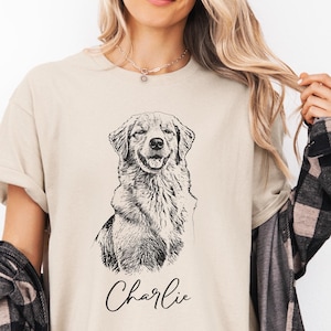 Custom Pet Shirt from Photo + name, Personalized dog Portrait T Shirt, Dog mom dad gifts, Pet Photo shirt, Matching Shirt, Custom Cat Shirt