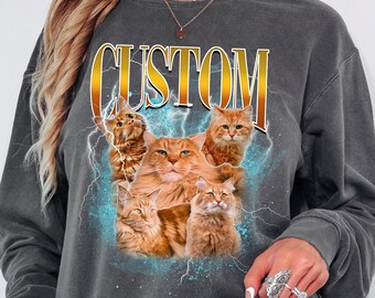 Comfort Colors Pet Sweatshirt from photo, Custom Dog Sweater, Personalized Dog Sweater, Dog Pullover, Dog Sweatshirt, Custom Cat bootleg