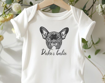 Custom Pet Face Baby Onesie® from photo, Pet Photo Onesie®, Dog Bestie Onesie®, Personalized cat Bodysuit, Custom Dog Onesie®, newborn gift