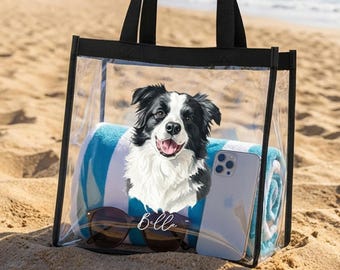 Custom Pet Clear Stadium Bag, Personalized Clear Stadium Tote, Custom Clear Stadium Bag, stadium approved tote bag, party concert clear bag