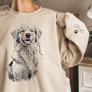 Custom Pet Sweatshirt from photo with Name On Sleeve, Custom Dog Sweater, Personalized Dog Sweater, Dog Sweatshirt, Custom Cat Crewneck