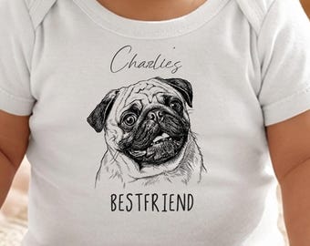 Custom Pet Face Baby Onesie® from photo Pet Photo Onesie® Dog Bestie Onesie®, Personalized cat Bodysuit, Custom Dog Onesie®, newborn gift ax