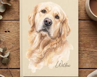 Custom Dog Journal, Personalised Dog Notebook, Pet Portrait Hardcover notebook, Dog Journal Custom Dog Mom Dad Gift, custom dog notebook uve