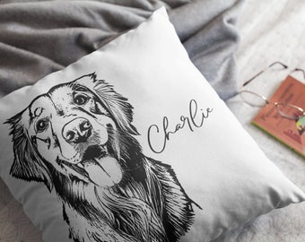 Custom Dog Pillow from photo, Personalized Dog Pillow, Custom Pet Pillow, Dog Memorial, Pet Portrait Pillow, Dog Mom gift Pet Owner gift uve