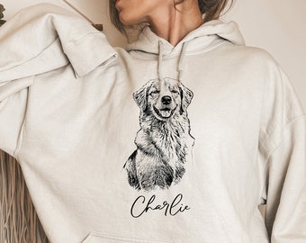 Pet Portrait Hoodie, Dog Face Hoodie, Personalized cat Hoodie, Pet Portrait From Photo, Pet sweatshirt, Dog Mom Gift, Christmas gift