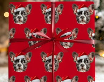 Custom Dog Christmas Wrapping Paper, Wreath custom gift wrap, Personalized pet Wrapping Paper, Wrapping Pet Gift, Birthday Wrapping Paper