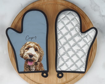 Custom Pet Face Oven mitt, personalized oven mitt, custom dog oven mitt, Custom Face Oven gloves, Picture Mitt, custom dog portrait gift