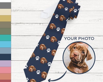 Custom Pet Neck Tie from photo and name, Personalized dog Neck Tie, Father's Day Christmas gift, birthday gift for husband, wedding gift