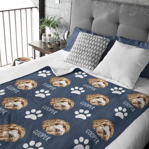 Custom Pet Blanket from Photo, Custom Dog Blanket, Personalized Dog Blanket, Cat picture Blanket, dog mom dad gifts, Pet Photo Blanket afbeelding 9