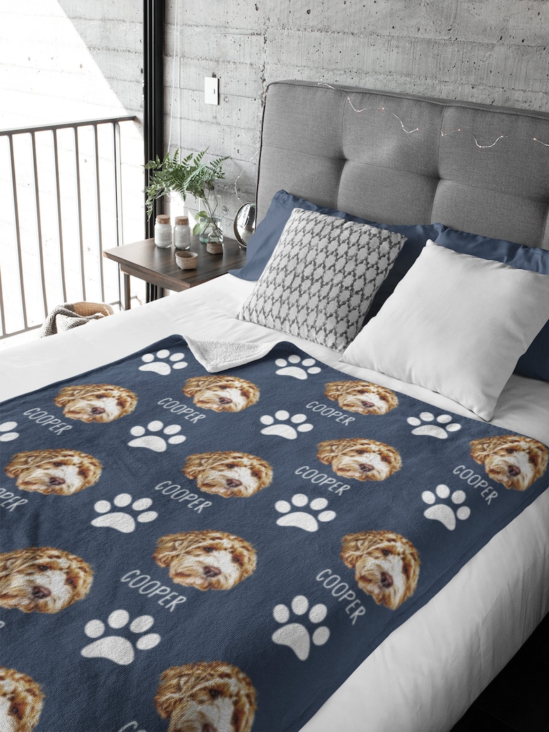 Custom Pet Blanket from Photo, Custom Dog Blanket, Personalized Dog Blanket, Cat picture Blanket, dog mom dad gifts, Pet Photo Blanket afbeelding 9