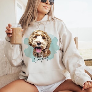 Pet watercolor Hoodie, Dog Face retro Hoodie, Personalized cat Hoodie, Pet Portrait From Photo, Pet sweatshirt, Dog Mom Gift, Christmas gift