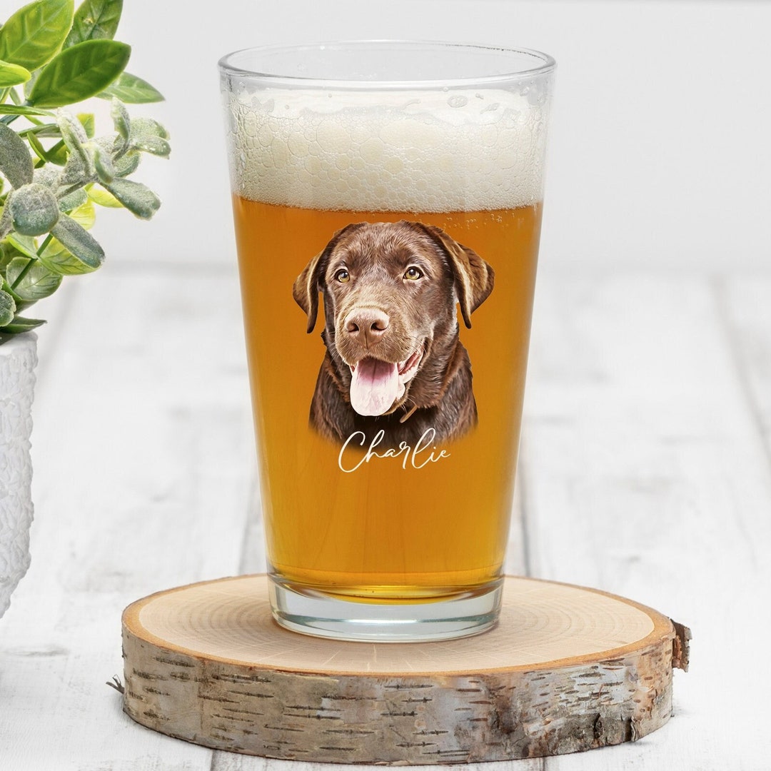 Custom Dog Beer Glass With Your Pet Photo Design and Name, Custom Pet ...