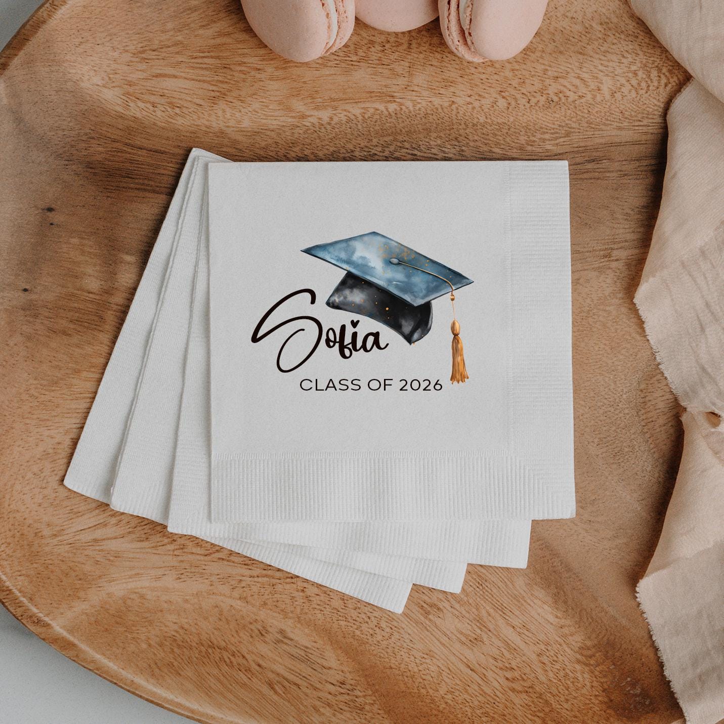 Custom Graduation Napkins, Graduation Party Decor, Class of 2026 ...