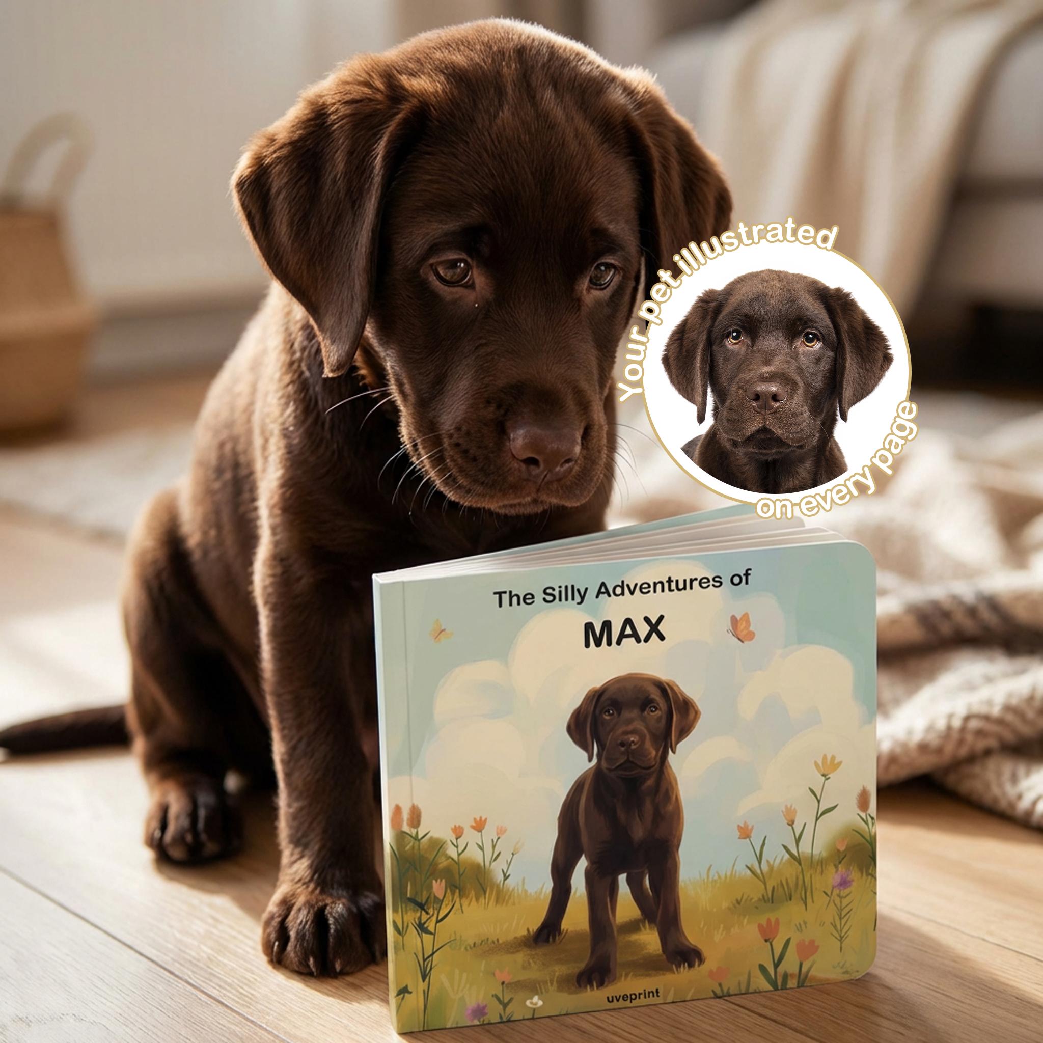 Custom Pet Photo Board Book, Personalized Kids Dog Story Hardcover…