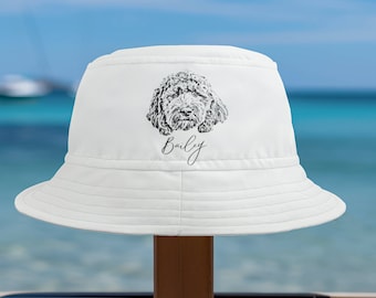 Custom pet Beach Bucket Hat, Personalized Pet Photo Bucket Hat, Custom Face Unisex Bucket Hat, Custom Wide Brim Outdoor Summer Cap, holiday