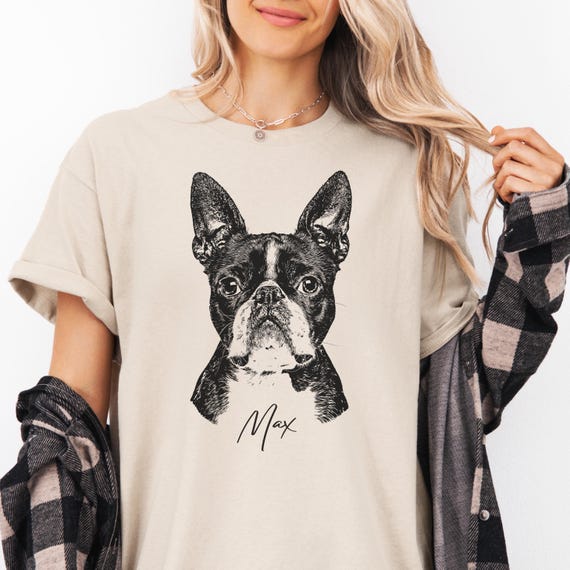 Custom Pet Shirt from Photo name, Personalized dog Portrait T Shirt, Dog mom dad gifts, Pet Photo shirt, Matching Shirt, Custom Cat Shirt ax