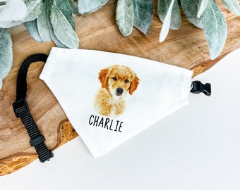 Custom Dog Face Bandana with name, Personalized Dog Face Bandanas, Pet photo Bandana, Custom Dog Collar, Dog Lover, Custom Dog Scarf