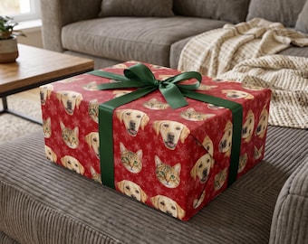 Custom Dog Christmas Wrapping Paper, Glossy custom gift wrap, Personalized pet Wrapping Paper, Wrapping Pet Gift, Birthday Wrapping Paper