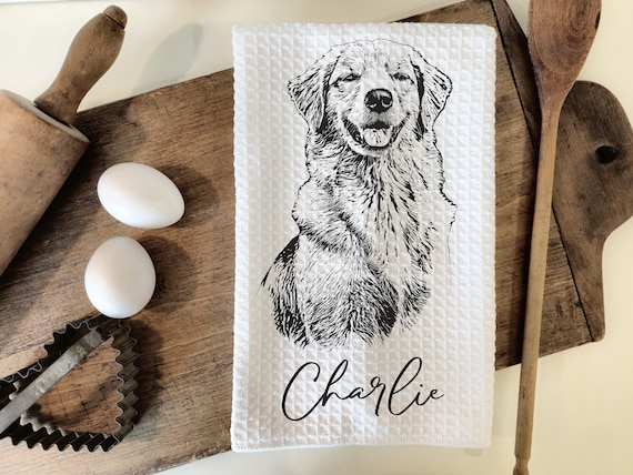 Custom Dog Tea Towel Personalized Pet Tea Towel Custom Cat