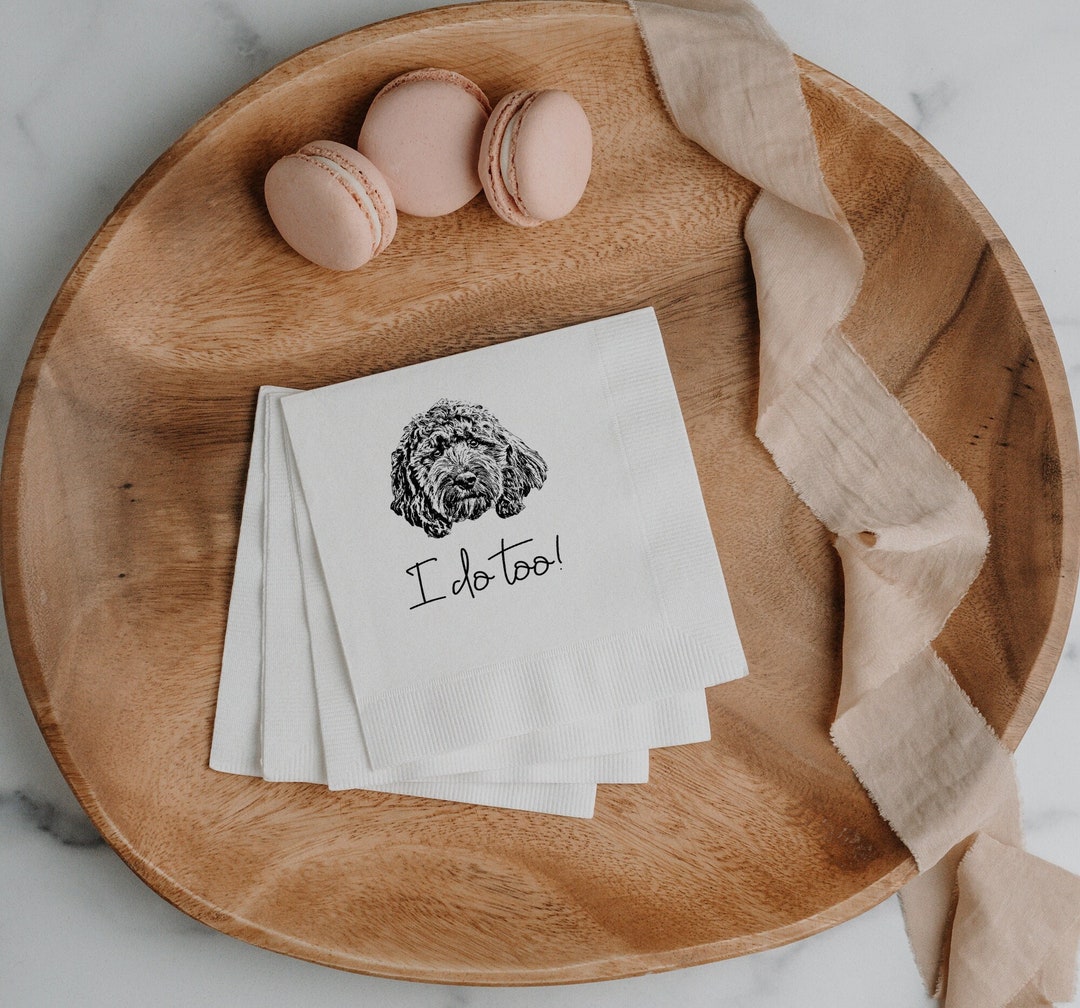 Personalized Dog Wedding Napkins Bridal Shower Gift Etsy