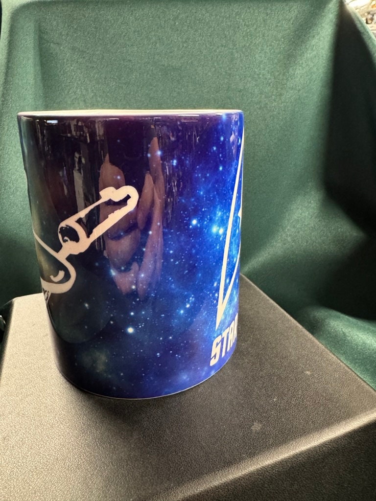 Star Trek Enterprise and Starfleet Logo Cosmos Design Authentic 12oz