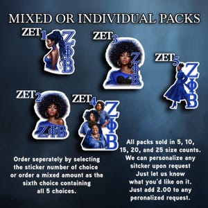 Zeta Phi Beta Sticker choices, waterproof, glossy, sorority, black women, college, various types