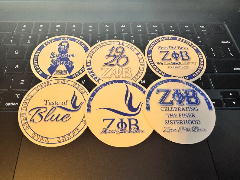 2.5 Inch Zeta Phi Beta Sticker Choices, Waterproof, Glossy, Sorority ...