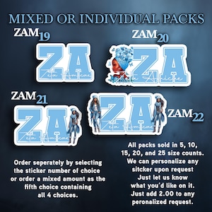 4 inch Zeta Amicae Sticker choices, waterproof, glossy, sorority, black women, college, various types