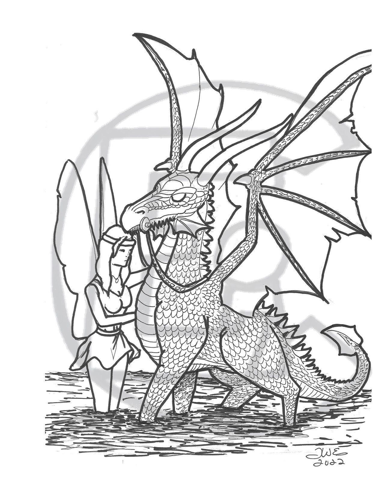 Dragon And Fairy Coloring Pages