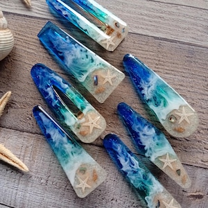 Resin ocean beach hair clip