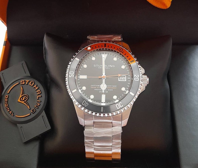 Swiss Made Stuhrling Depthmaster Heritage 200m Divers Watch | Etsy Ireland
