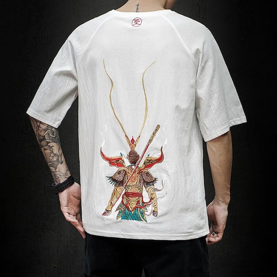 Monkey King Embroidery T shirt Etsy Canada