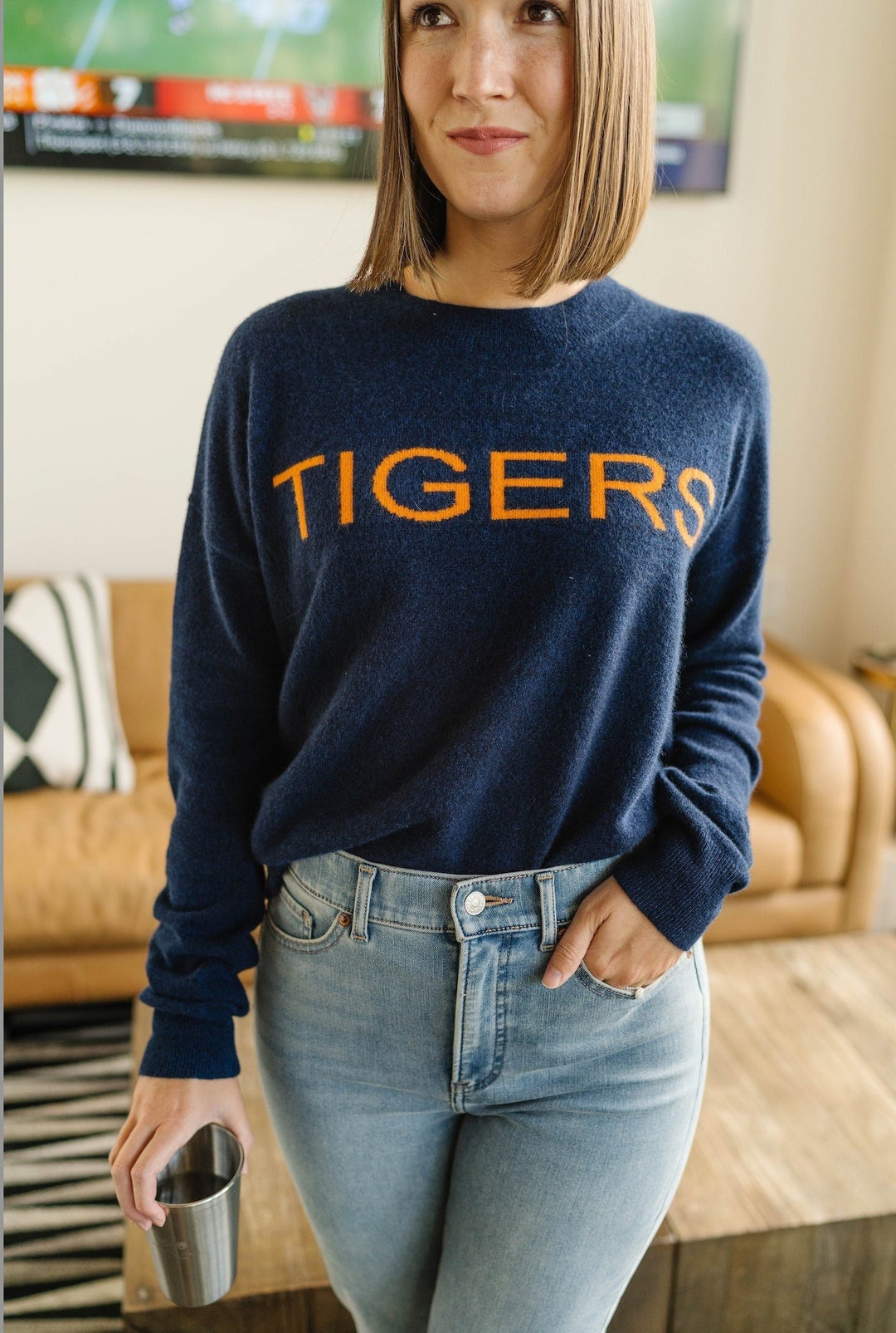 AUBURN 100 Cashmere Tigers Sweater, Auburn Sweater, Auburn Shirt