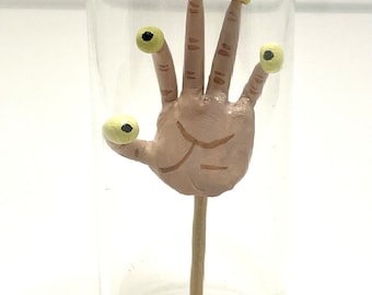 Eyeball fingers, Beetlejuice, hands, clay figure