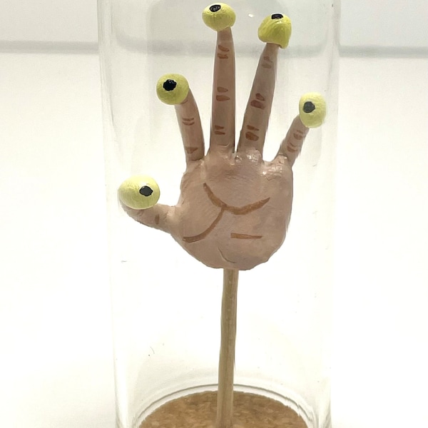 Eyeball fingers, Beetlejuice, hands, clay figure