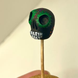 Sugar skull black, miniature, skull, día de los muertos, Halloween