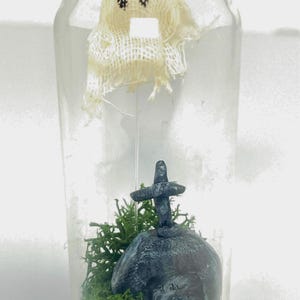 Spirit bottle, ghost, terrarium, cemetarium
