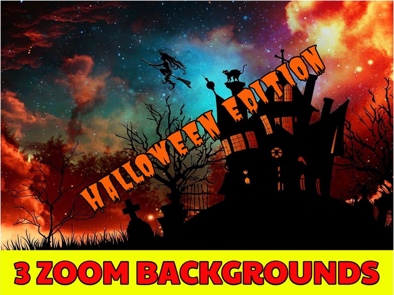 ZOOM VIRTUAL BACKGROUND for Halloween Online Meetings Digital Etsy
